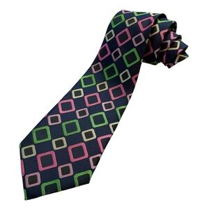 Vintage 1980s Giorgio Armani 100% Silk Contemporary Abstract Geometric Tie